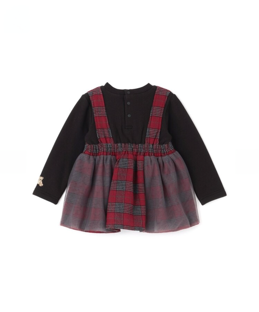 【petit main】格紋拼接長版上衣 👗💞