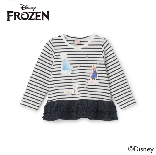 【petit main】【Frozen 冰雪奇緣】❄️ 荷葉下擺長袖T恤 👧