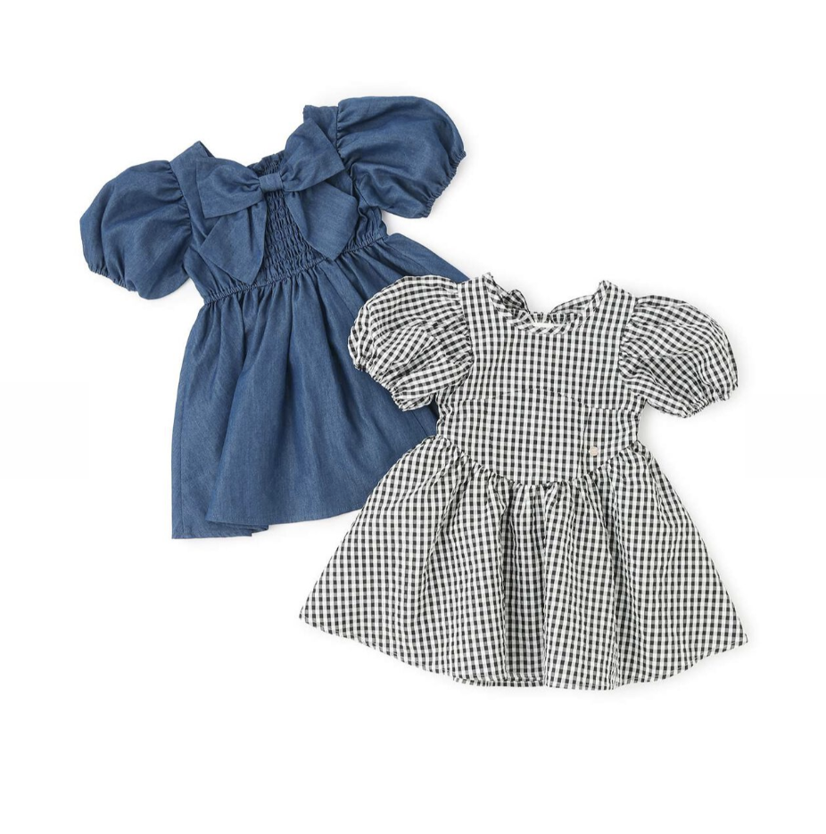 【petit main】泡泡袖荷葉襬連身洋裝 👗✨