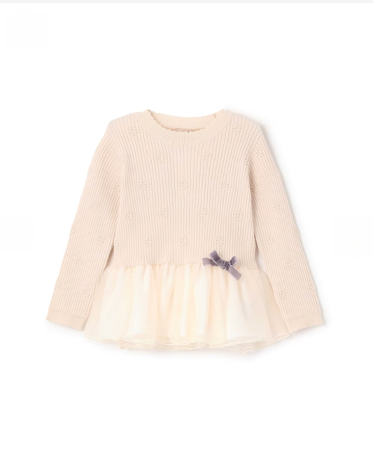 【petit main】🎀 針織上衣 × 蕾絲紗裙 👗