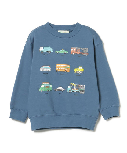 【BEAMS Mini】 帥氣工程車圖案圓領衫