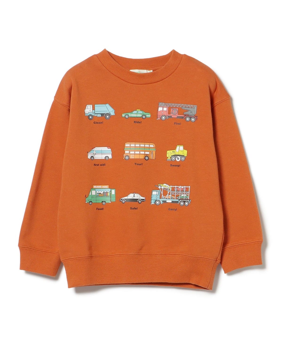【BEAMS Mini】 帥氣工程車圖案圓領衫