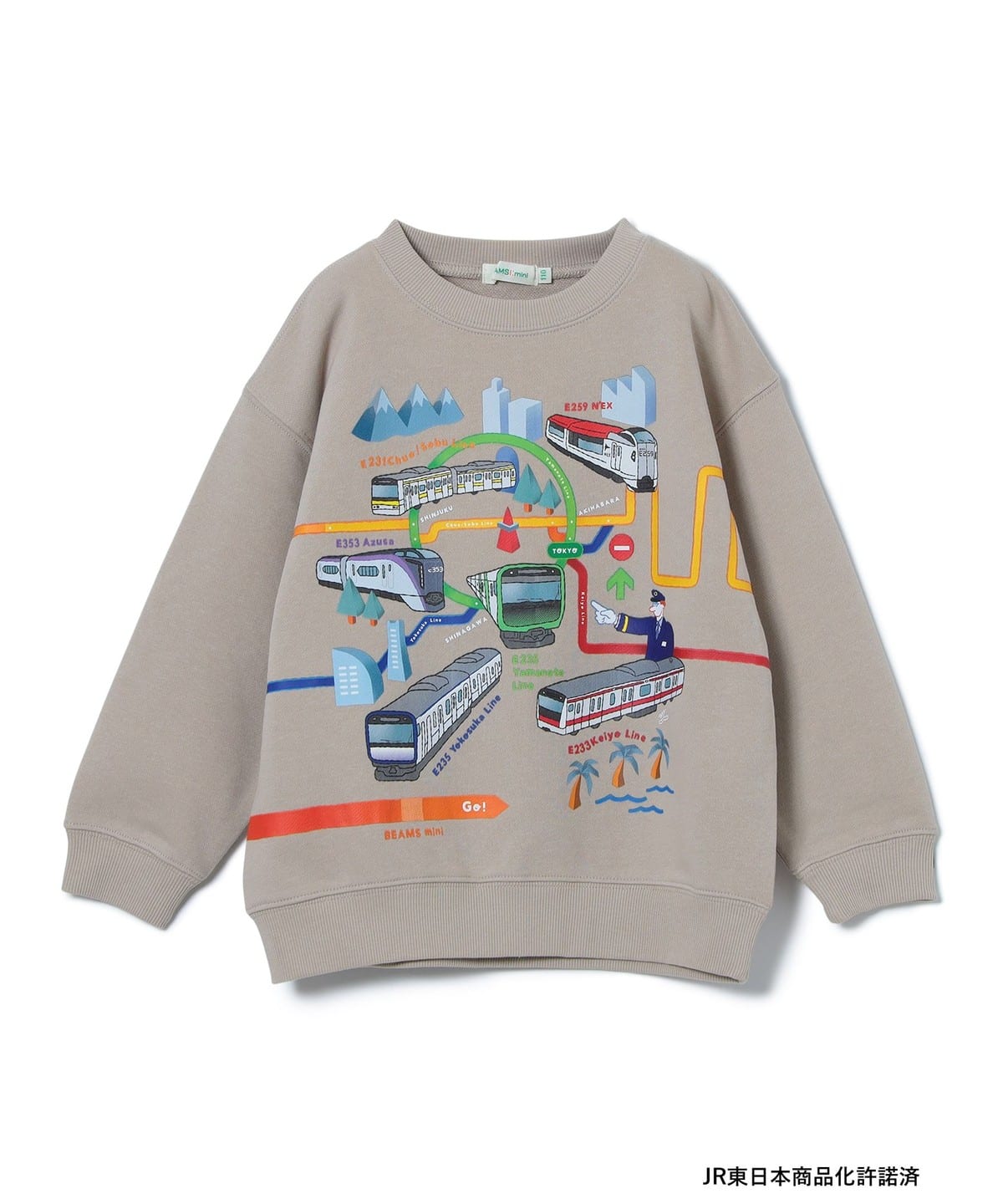 【BEAMS Mini】 小小鐵道迷 JR列車長袖上衣