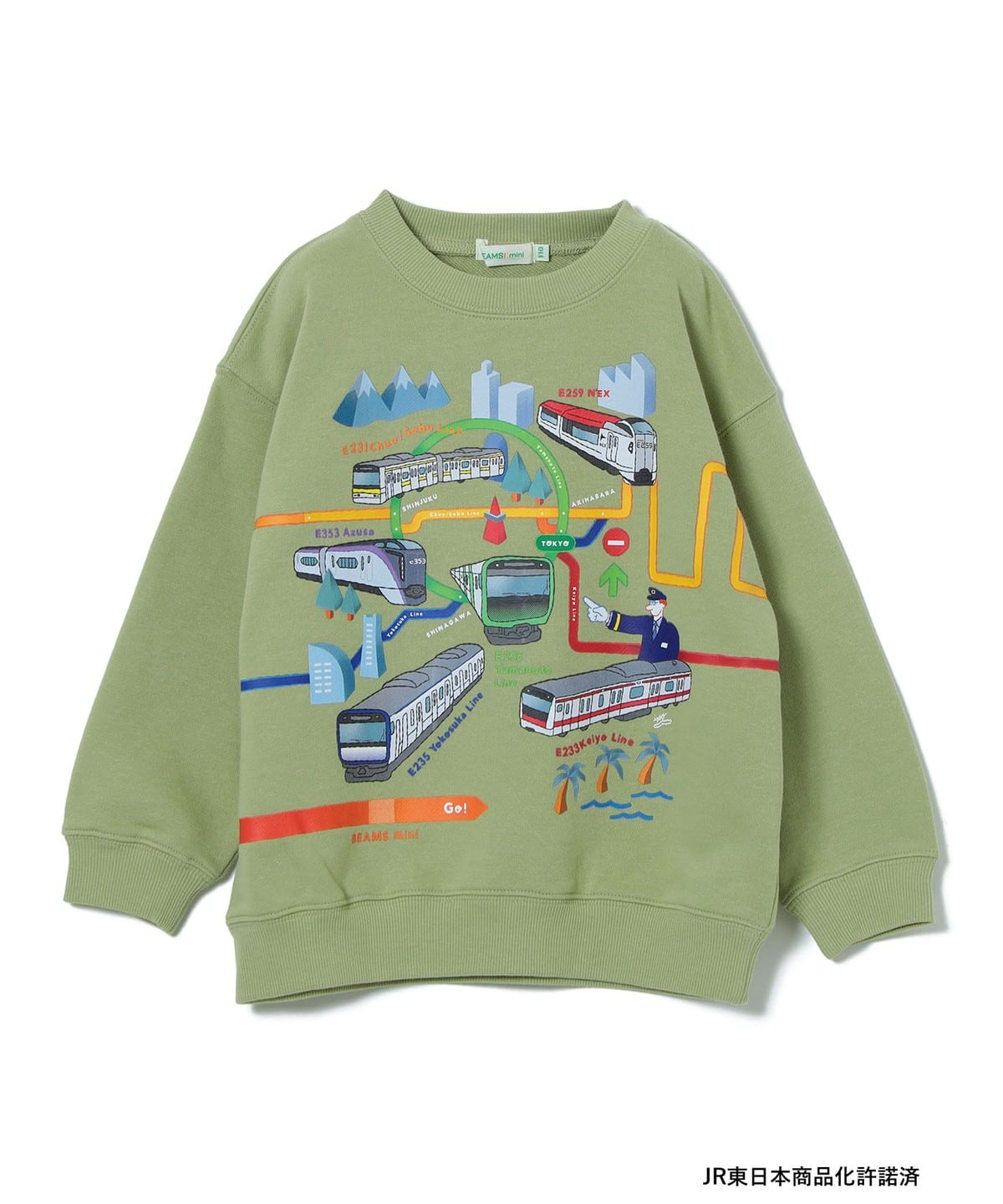 【BEAMS Mini】 小小鐵道迷 JR列車長袖上衣
