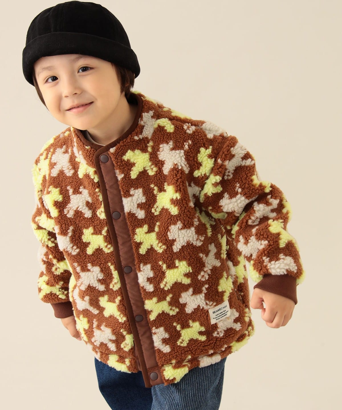 【BEAMS Mini】 提花絨毛飛行外套