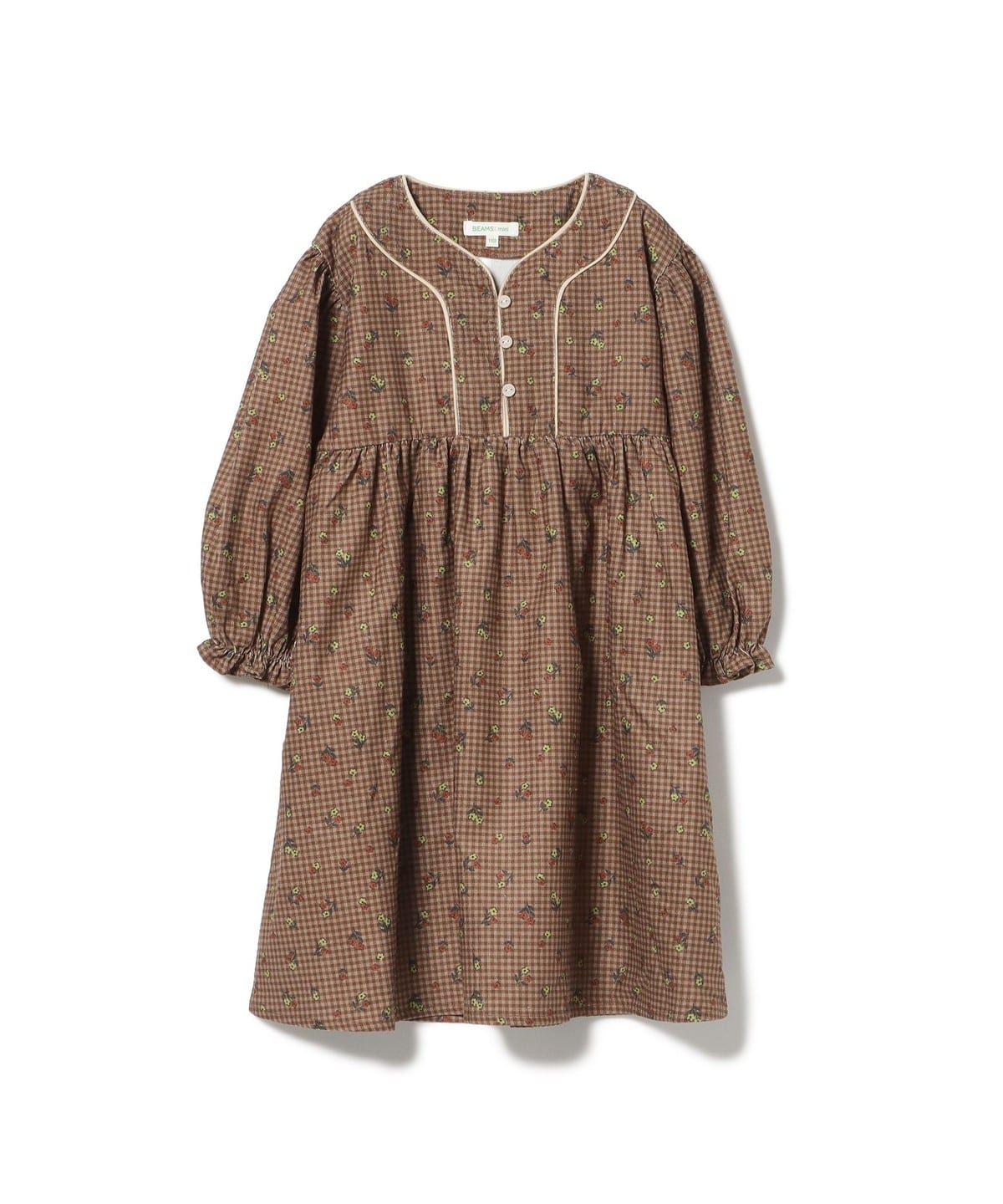【BEAMS Mini】 花格燈芯絨連衣裙