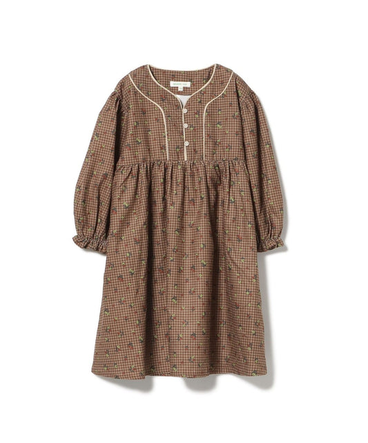 【BEAMS Mini】 花格燈芯絨連衣裙