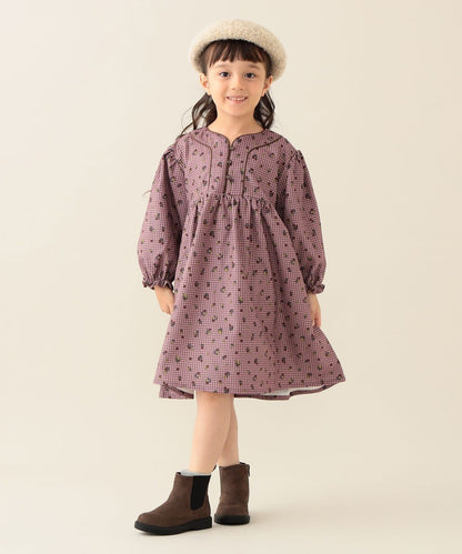 【BEAMS Mini】 花格燈芯絨連衣裙