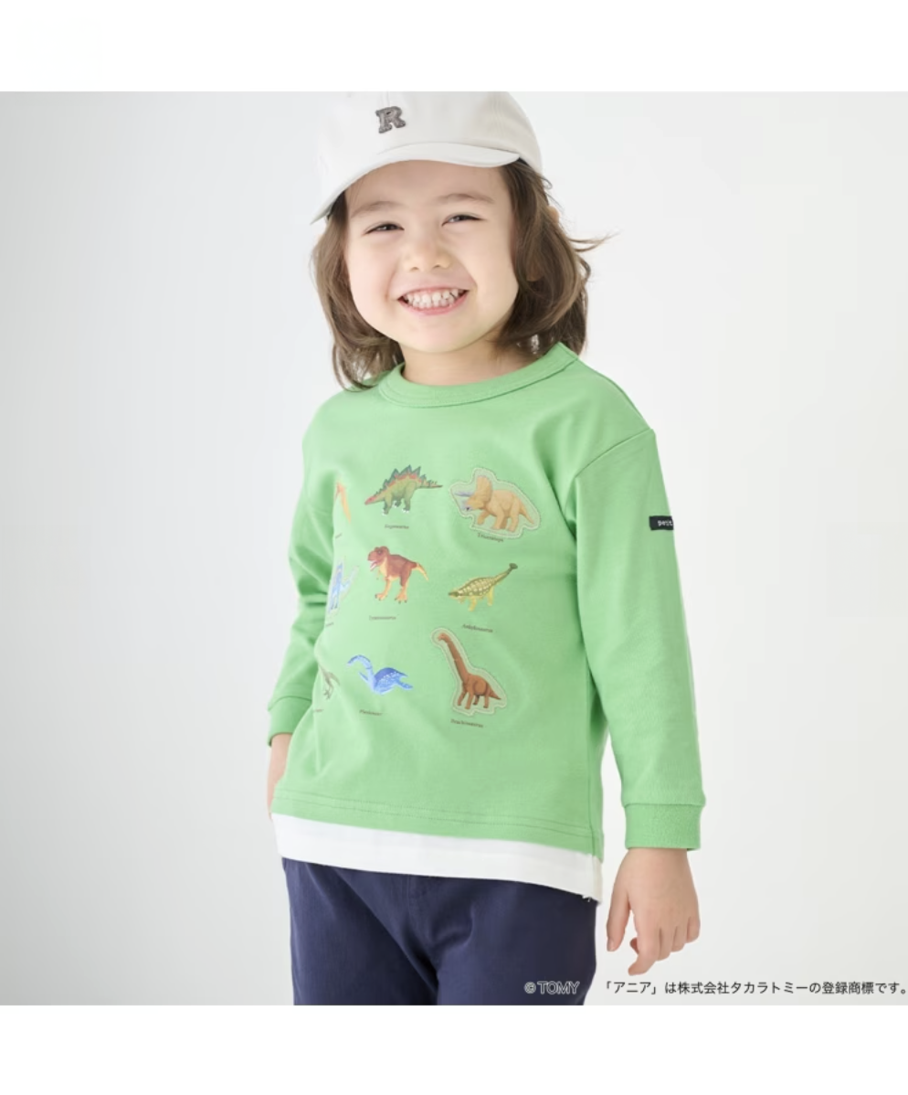 【petit main】【TOMICA・ANIA】聯名圖案長袖T恤 👕🚗🦖