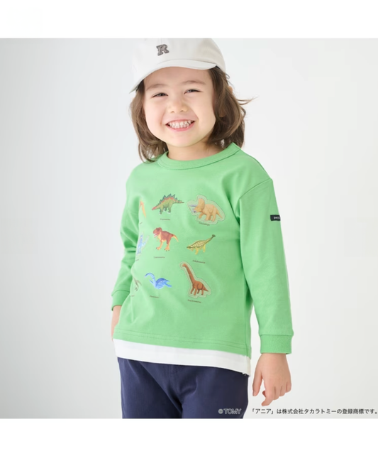 【petit main】【TOMICA・ANIA】聯名圖案長袖T恤 👕🚗🦖