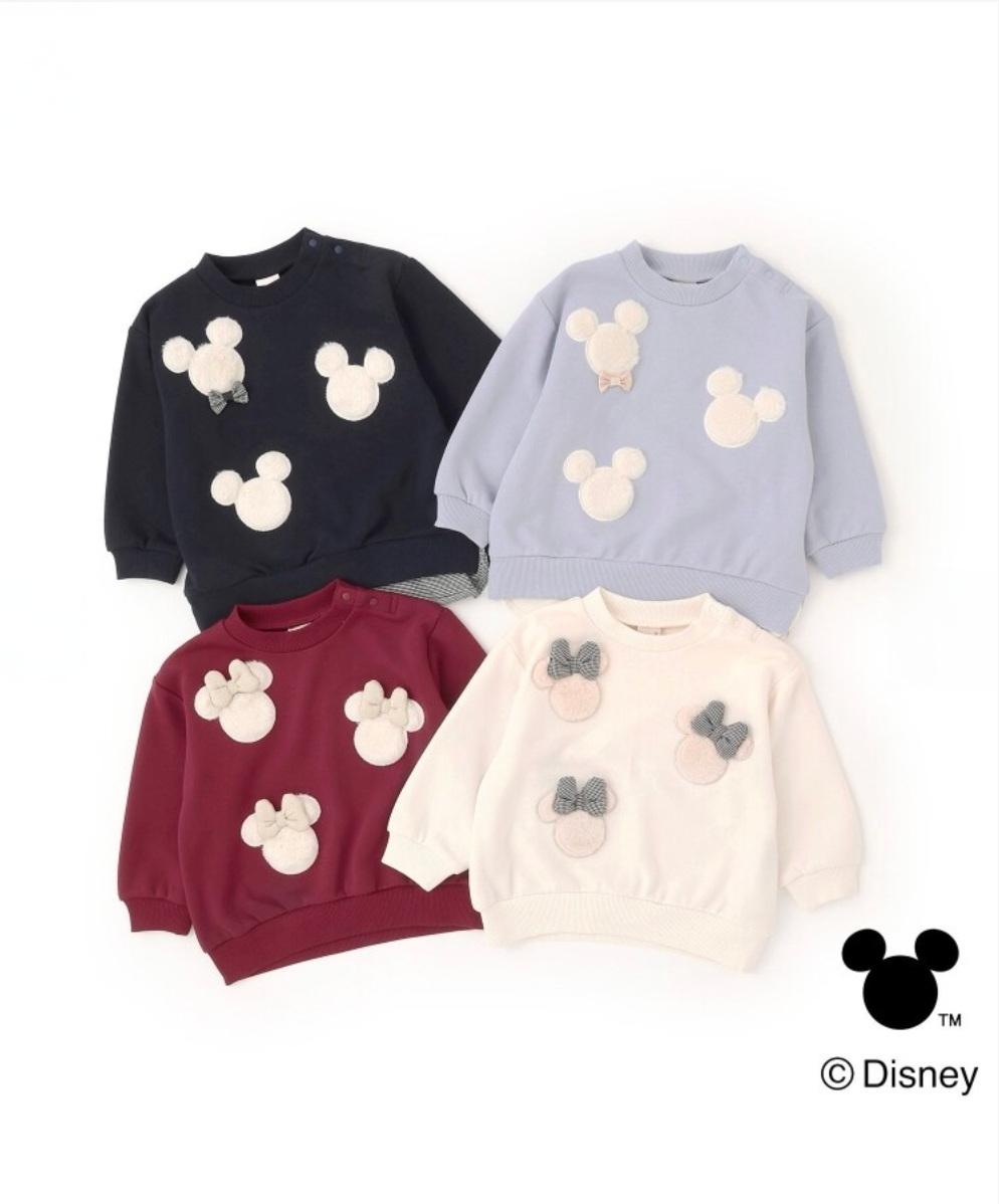 【petit main】【Disney】米奇與米妮貼布造型童裝上衣