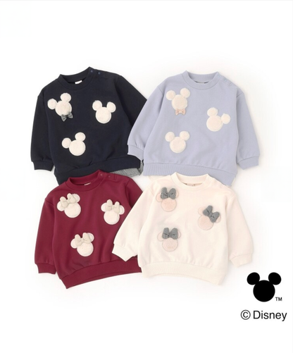【petit main】【Disney】米奇與米妮貼布造型童裝上衣