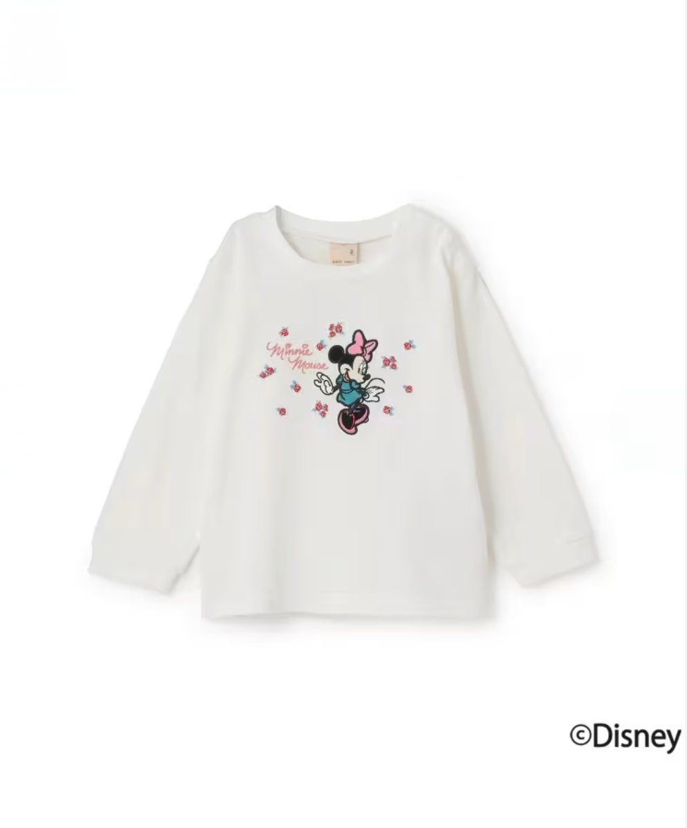【petit main】【Disney】角色圖案長袖T恤