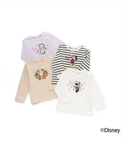 【petit main】【Disney】角色圖案長袖T恤