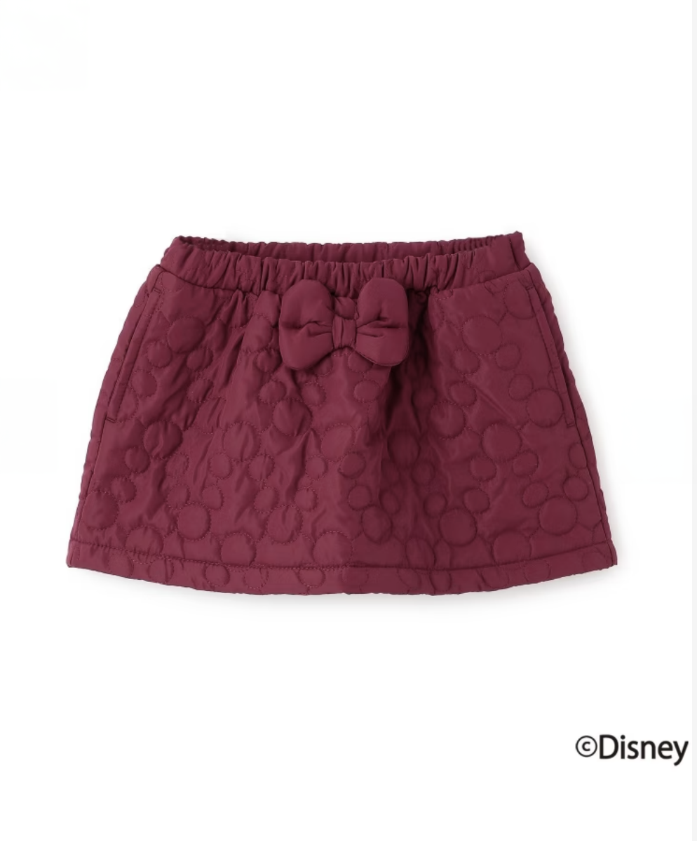【petit main】【Disney】米奇壓紋鋪棉蝴蝶結裙 🎀