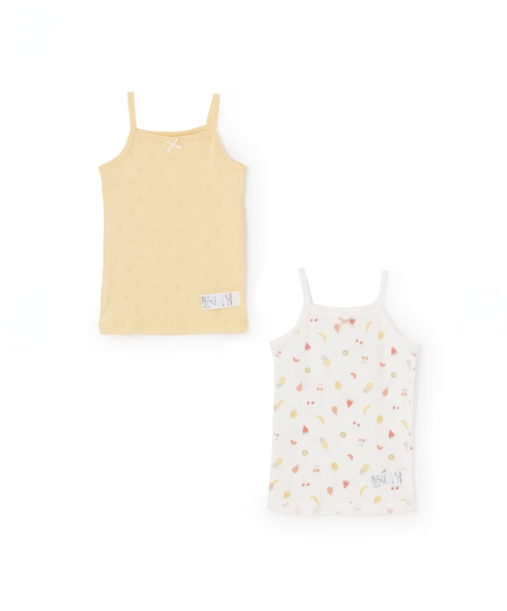 【petit main】【弱酸性】女童吊帶內衣 2件裝 👧💗👕