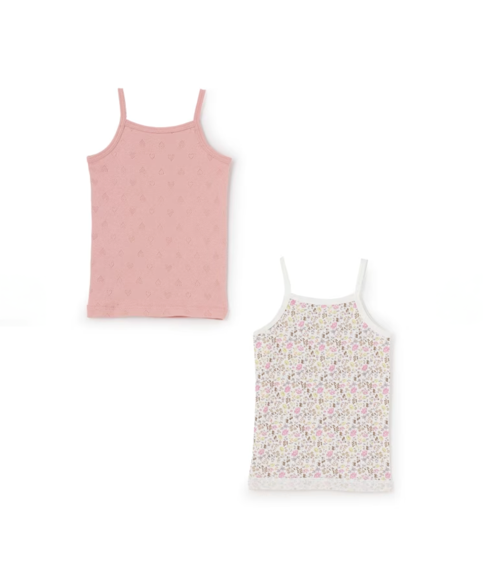 【petit main】【弱酸性】女童吊帶內衣 2件裝 👧💗👕