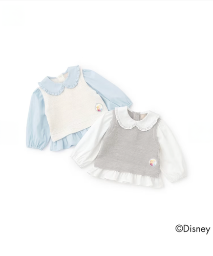 【petit main】【Frozen 冰雪奇緣】❄️ 背心拼接上衣 👧👗