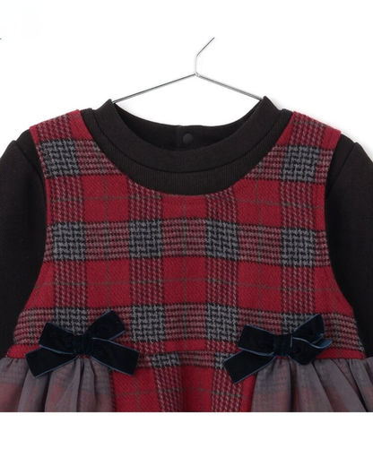 【petit main】格紋拼接長版上衣 👗💞