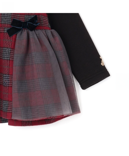 【petit main】格紋拼接長版上衣 👗💞