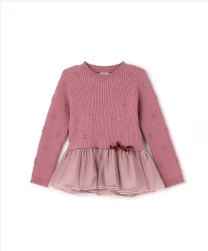 【petit main】🎀 針織上衣 × 蕾絲紗裙 👗