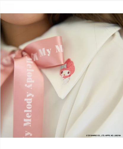 🎀 My Melody × Kuromi 蝴蝶結領結裝飾襯衫 👚