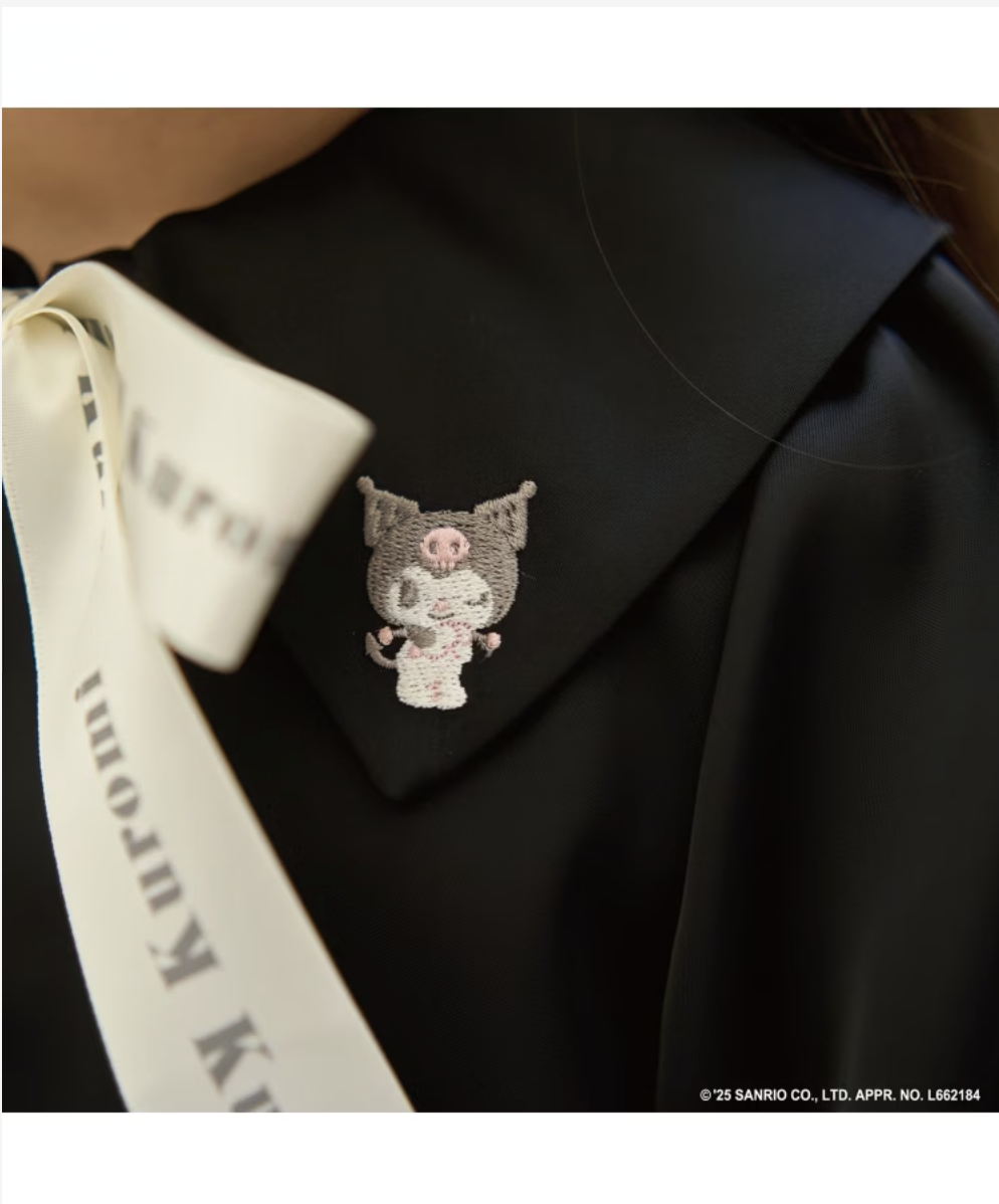 🎀 My Melody × Kuromi 蝴蝶結領結裝飾襯衫 👚
