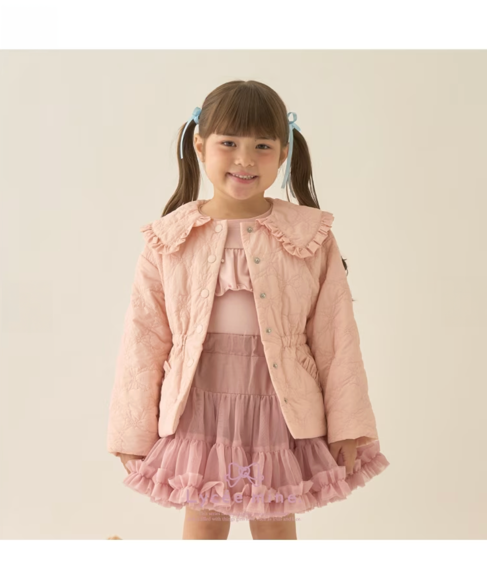 【Lycee mine】❄️ 中長版蝴蝶結鋪棉外套 🧥