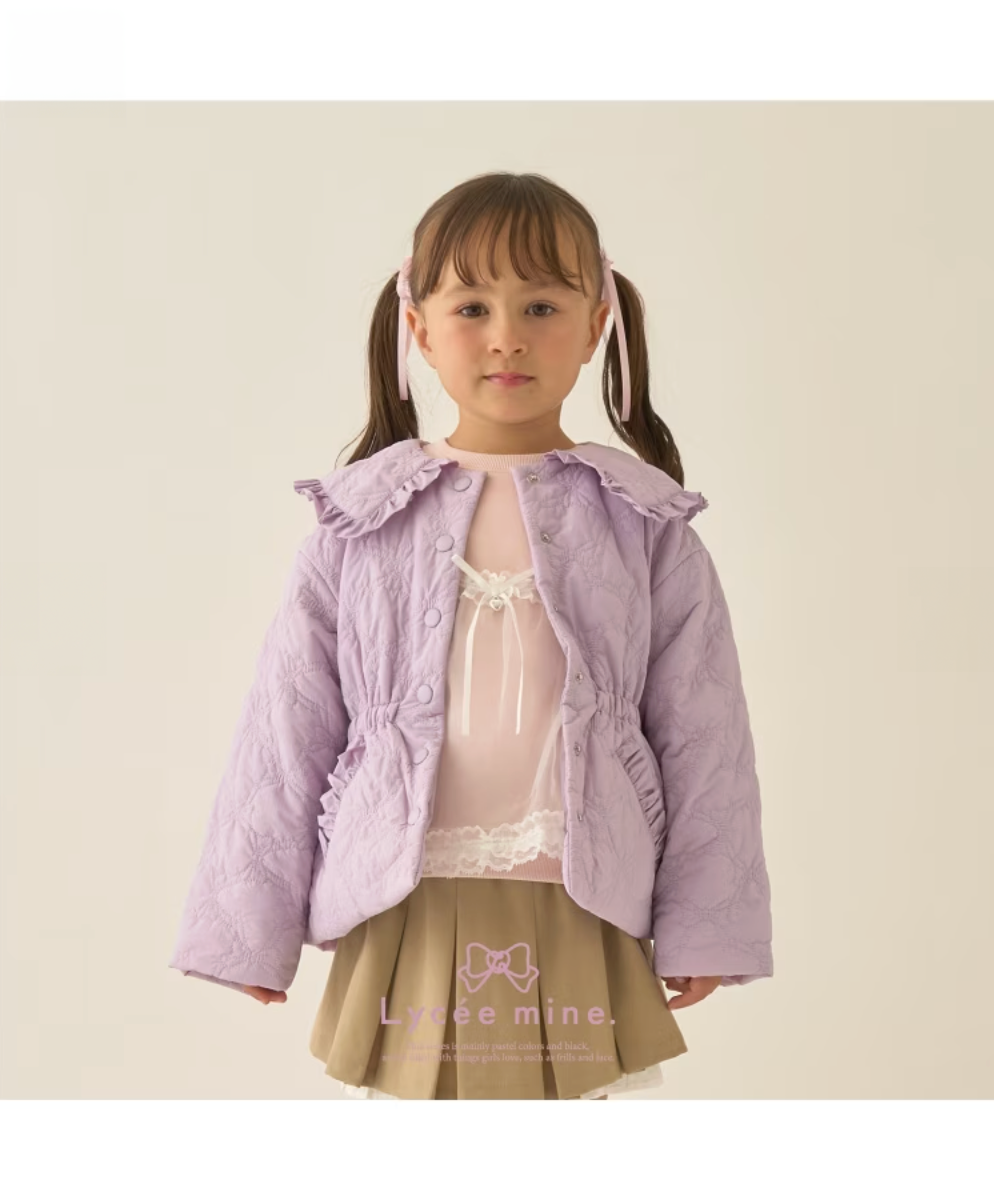 【Lycee mine】❄️ 中長版蝴蝶結鋪棉外套 🧥