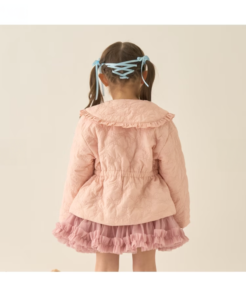 【Lycee mine】❄️ 中長版蝴蝶結鋪棉外套 🧥