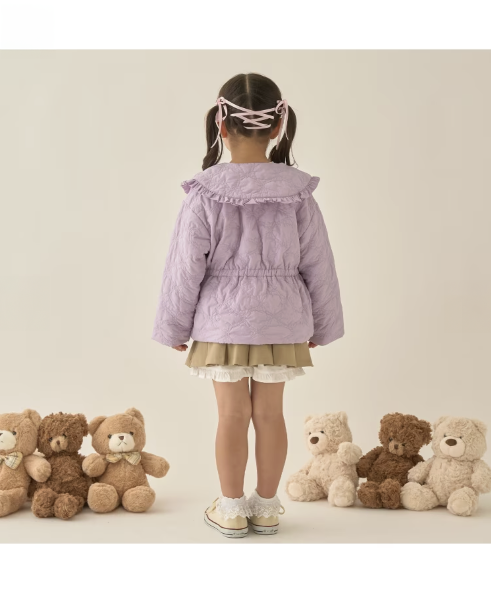 【Lycee mine】❄️ 中長版蝴蝶結鋪棉外套 🧥