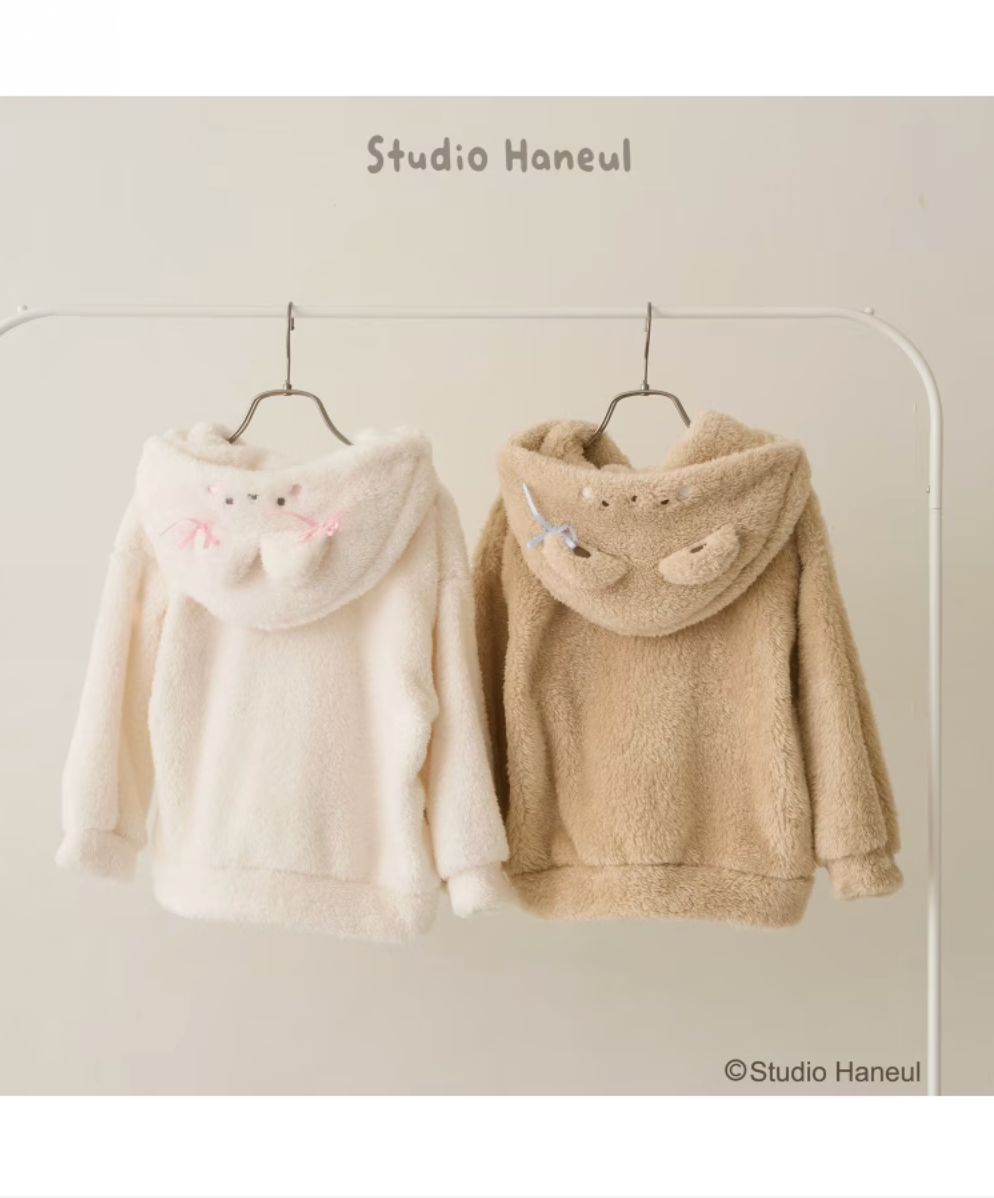 🧸 【Lycee mine】 【Studio HANEUL】Pam & Tart 超柔軟絨毛連帽外套 🧸