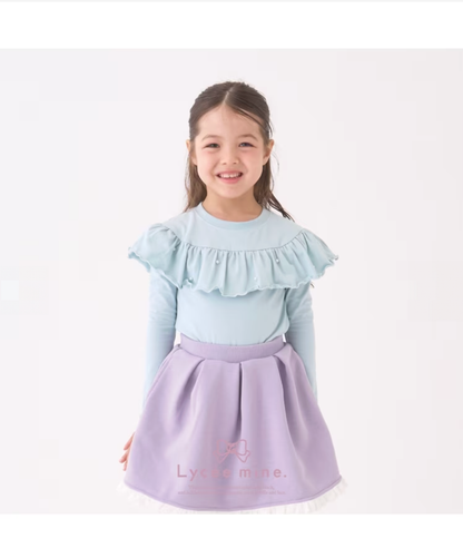 【Lycee mine】圓領荷葉珍珠裝飾上衣 👚💎