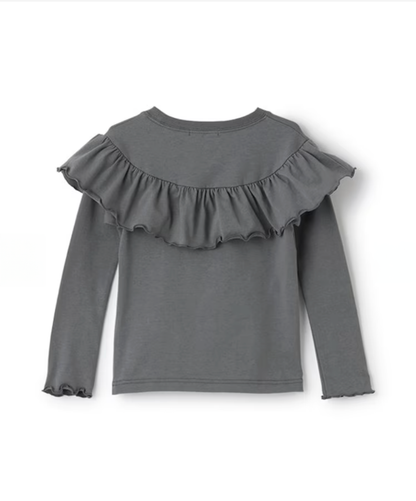 【Lycee mine】圓領荷葉珍珠裝飾上衣 👚💎