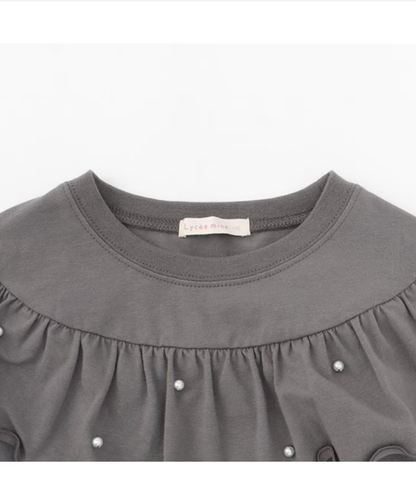 【Lycee mine】圓領荷葉珍珠裝飾上衣 👚💎
