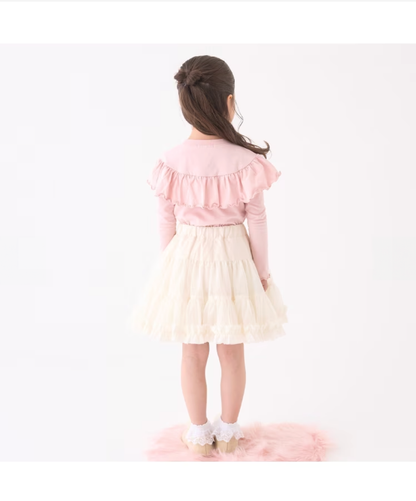 【Lycee mine】圓領荷葉珍珠裝飾上衣 👚💎