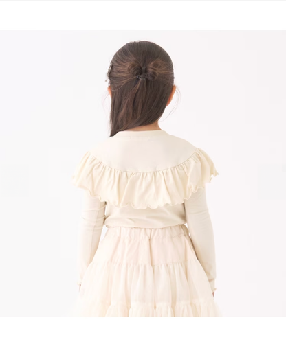 【Lycee mine】圓領荷葉珍珠裝飾上衣 👚💎