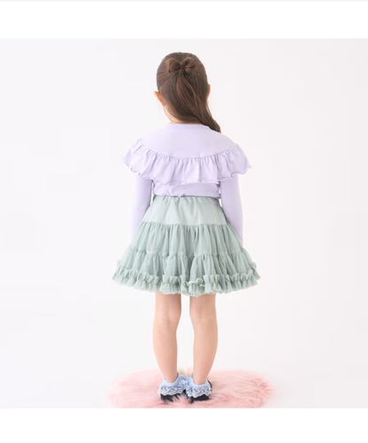 【Lycee mine】圓領荷葉珍珠裝飾上衣 👚💎