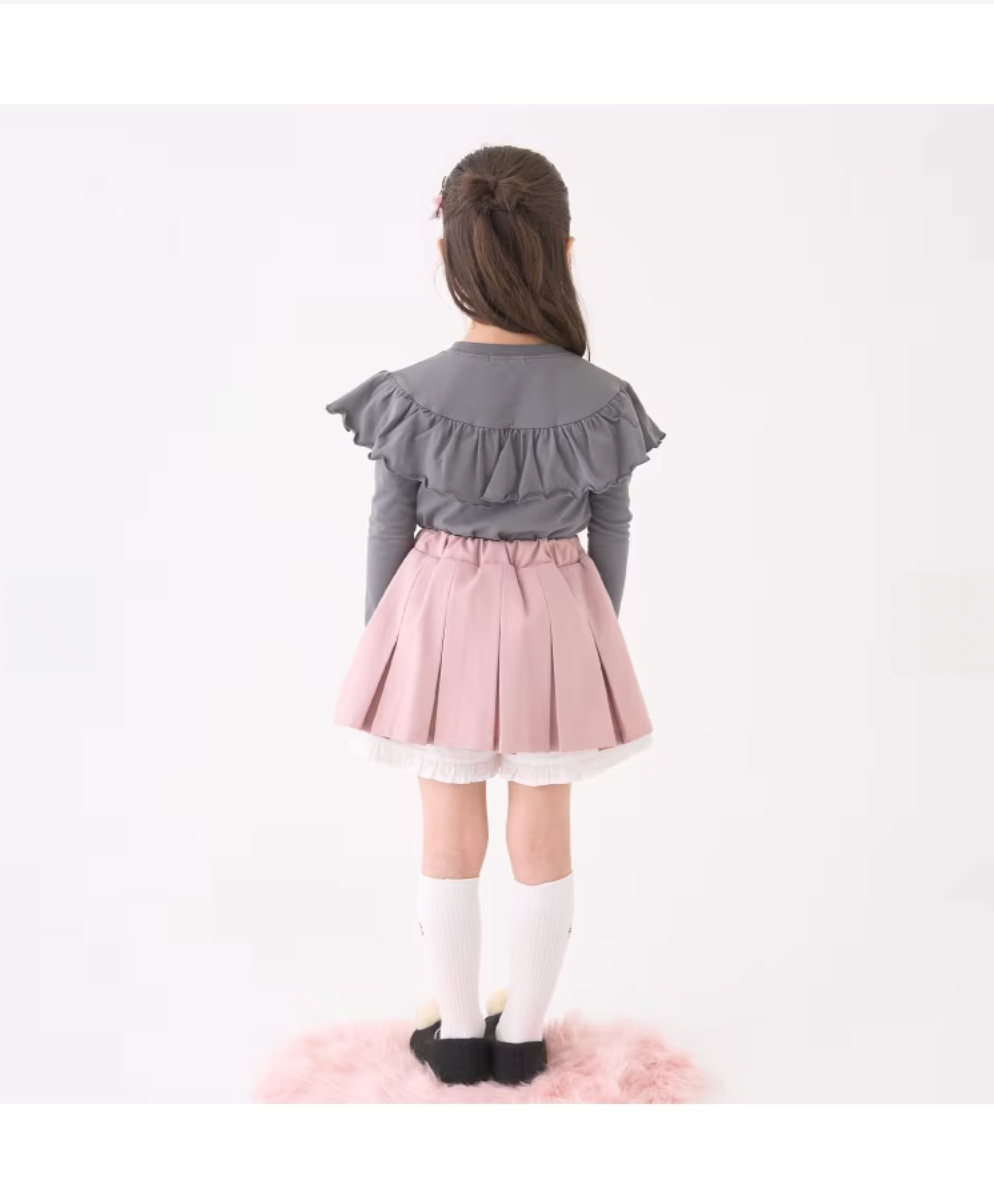 【Lycee mine】圓領荷葉珍珠裝飾上衣 👚💎
