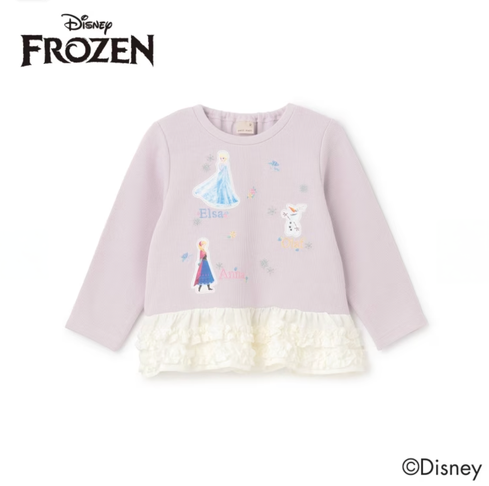 【petit main】【Frozen 冰雪奇緣】❄️ 荷葉下擺長袖T恤 👧