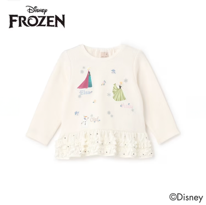 【petit main】【Frozen 冰雪奇緣】❄️ 荷葉下擺長袖T恤 👧