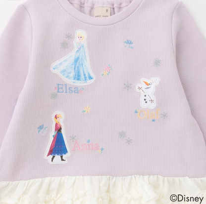 【petit main】【Frozen 冰雪奇緣】❄️ 荷葉下擺長袖T恤 👧