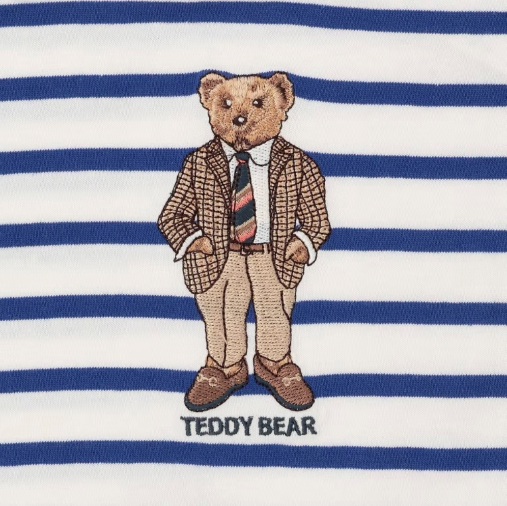 🧸【Teddy Bear】刺繡圖案 長袖T恤