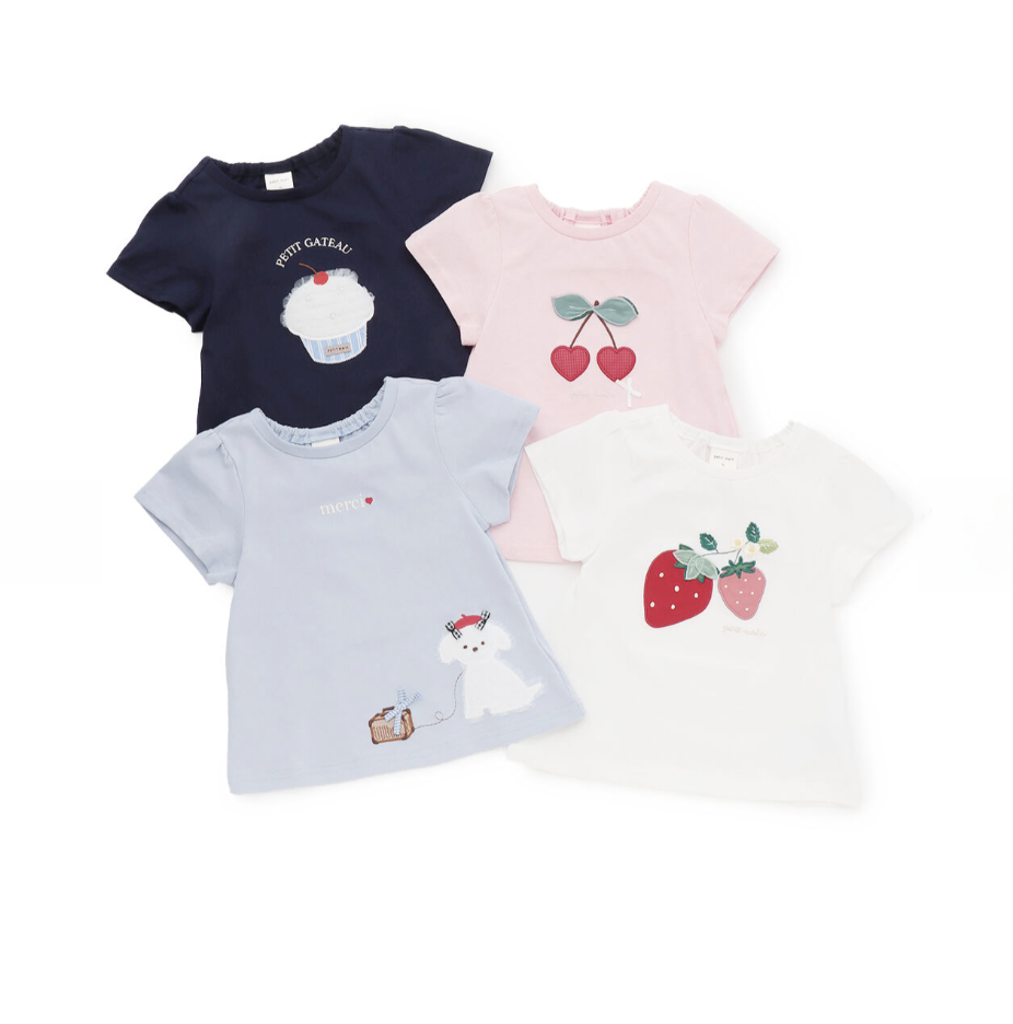 【petit main】貼花（Appliqué）圖案混款 T 恤 🎀