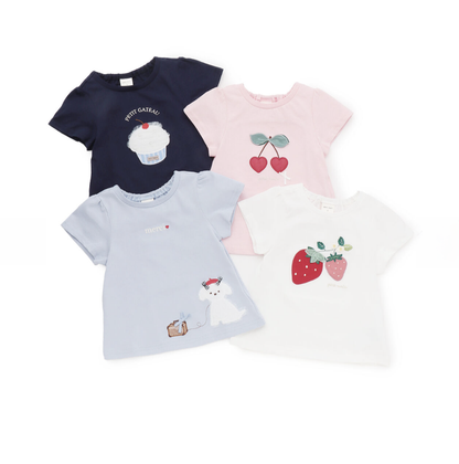 【petit main】貼花（Appliqué）圖案混款 T 恤 🎀