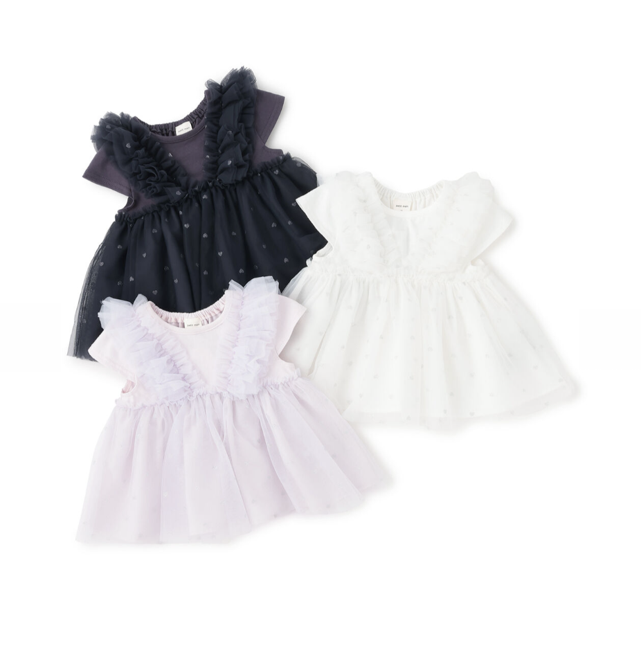 【petit main】薄紗拼接荷葉邊娃娃衫 👗✨