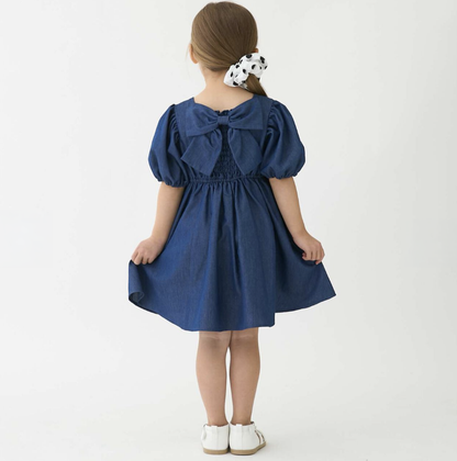 【petit main】泡泡袖荷葉襬連身洋裝 👗✨
