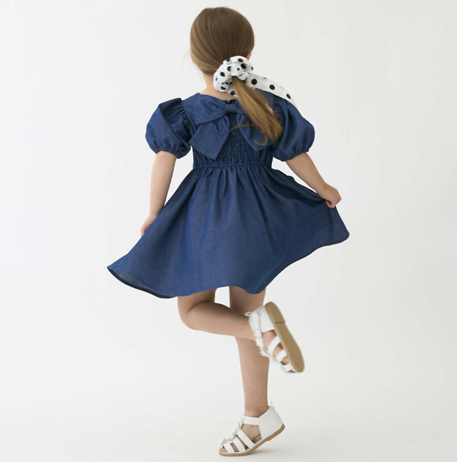【petit main】泡泡袖荷葉襬連身洋裝 👗✨