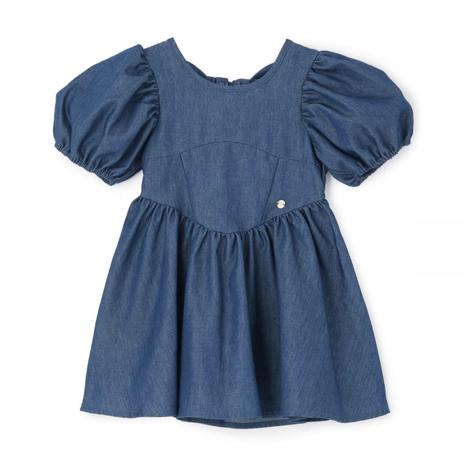 【petit main】泡泡袖荷葉襬連身洋裝 👗✨