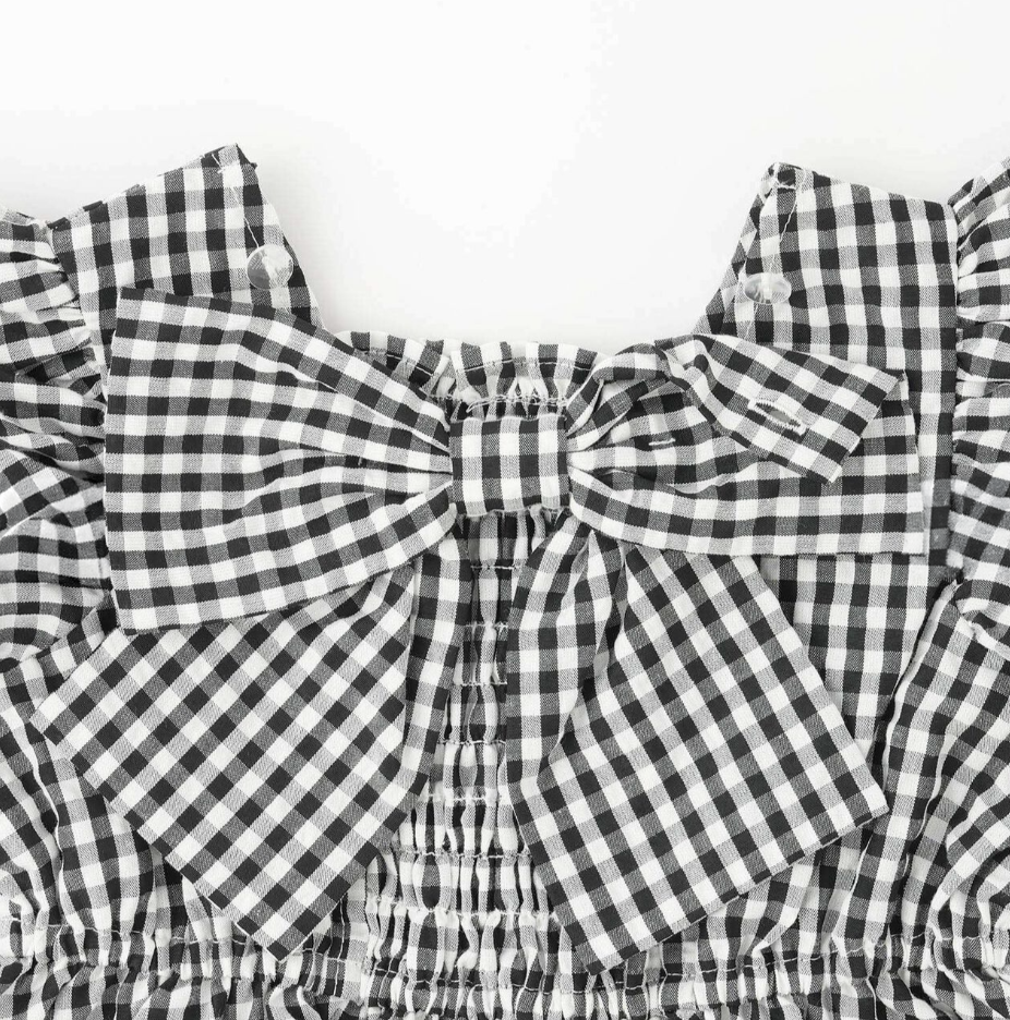 【petit main】泡泡袖荷葉襬連身洋裝 👗✨